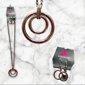 Paparazzi Gunmetal Black Circle Set